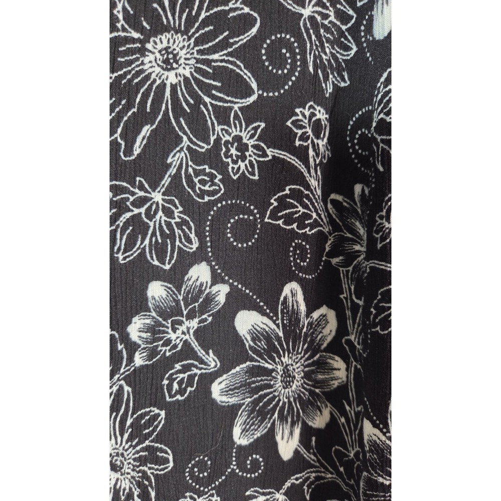 Dress Barn Black White Floral Sleeveless Midi Dress 10 Beach Stretch Flowy - Picture 3 of 8